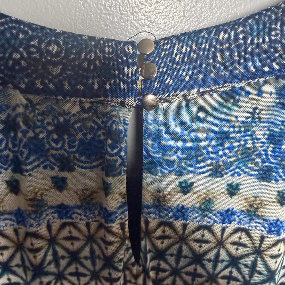 Cato Navy and Cream Patterned Maxi Dress - Picture 8 of 10